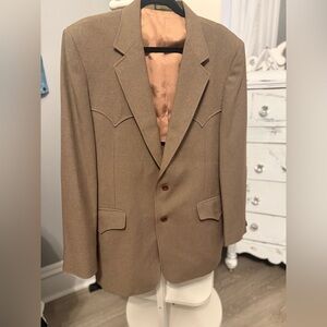 Vintage Western Blazer Brown Cowboy Style Jacket Mens 42